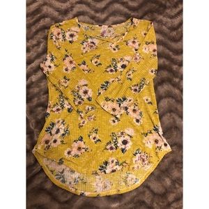 No Boundaries 3/4 Sleeve Floral Top XL